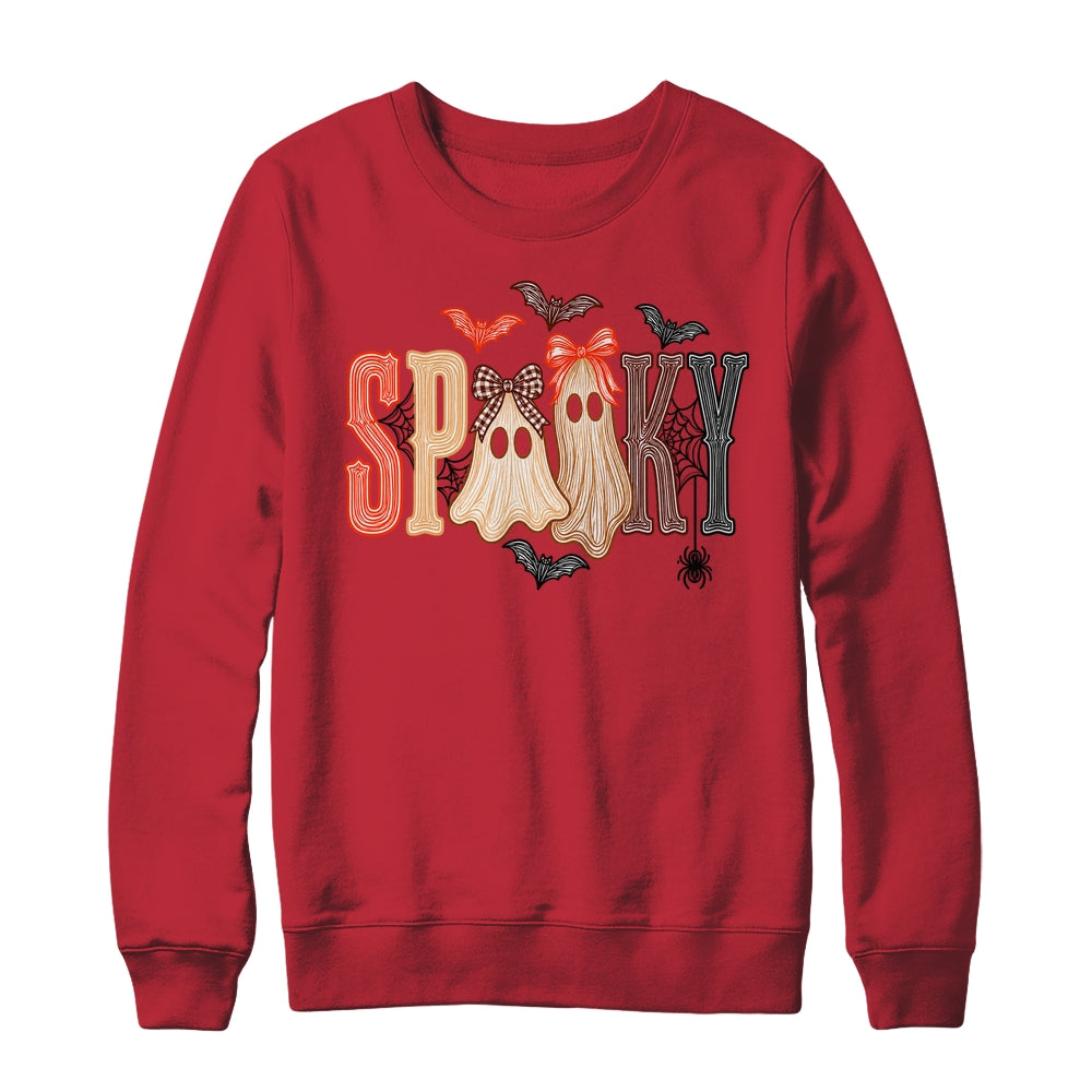 Retro Preppy Spooky Ghost Cute Halloween Coquette Boo Spooky Shirt & Sweatshirt | teecentury