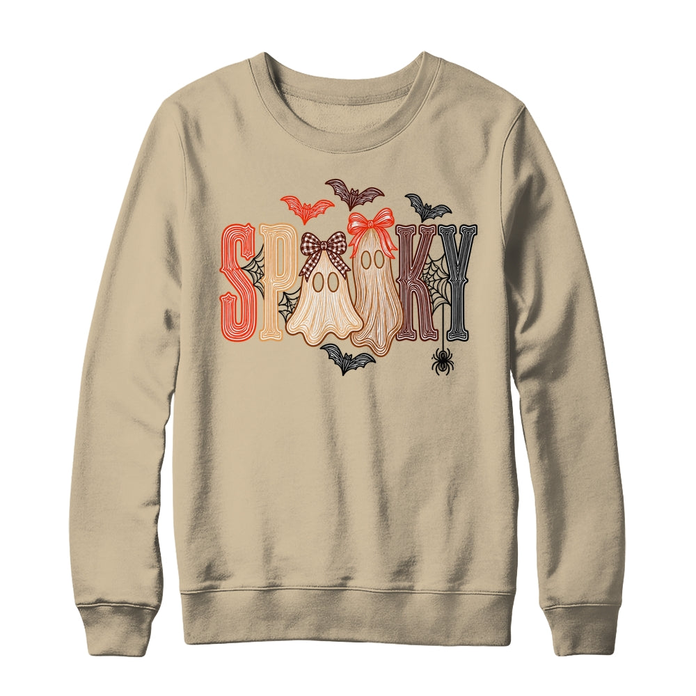 Retro Preppy Spooky Ghost Cute Halloween Coquette Boo Spooky Shirt & Sweatshirt | teecentury
