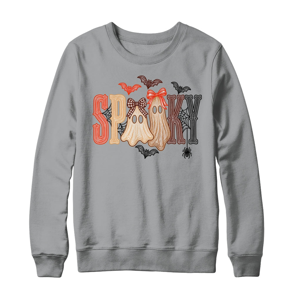 Retro Preppy Spooky Ghost Cute Halloween Coquette Boo Spooky Shirt & Sweatshirt | teecentury