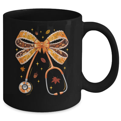 Retro Pumpkin Nurse Life Stethoscope Fall Autumn Coquette Bow Nurse Mug | teecentury
