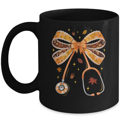 Retro Pumpkin Nurse Life Stethoscope Fall Autumn Coquette Bow Nurse Mug | teecentury