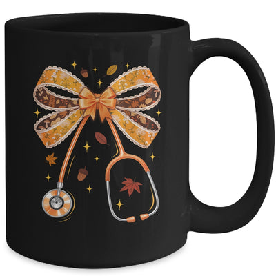 Retro Pumpkin Nurse Life Stethoscope Fall Autumn Coquette Bow Nurse Mug | teecentury