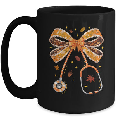Retro Pumpkin Nurse Life Stethoscope Fall Autumn Coquette Bow Nurse Mug | teecentury