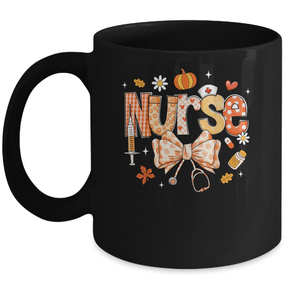 Retro Pumpkin Nurse Life Stethoscope Fall Autumn Funny Nurse Mug | teecentury
