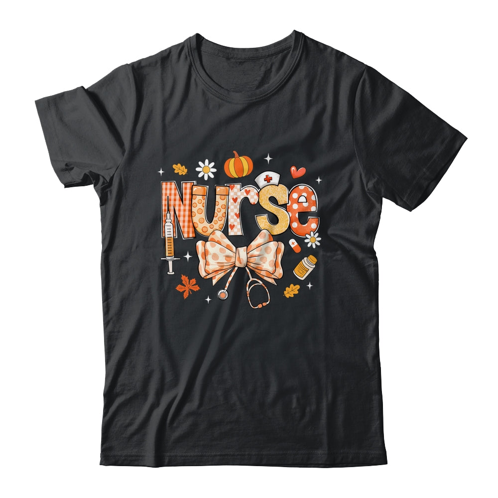 Retro Pumpkin Nurse Life Stethoscope Fall Autumn Funny Nurse Shirt & Sweatshirt | teecentury
