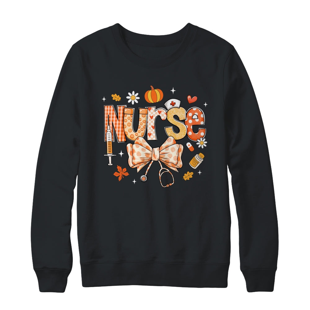 Retro Pumpkin Nurse Life Stethoscope Fall Autumn Funny Nurse Shirt & Sweatshirt | teecentury