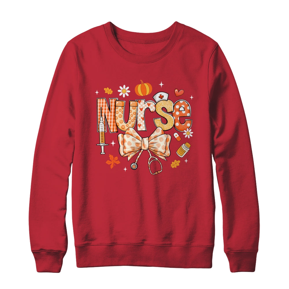 Retro Pumpkin Nurse Life Stethoscope Fall Autumn Funny Nurse Shirt & Sweatshirt | teecentury