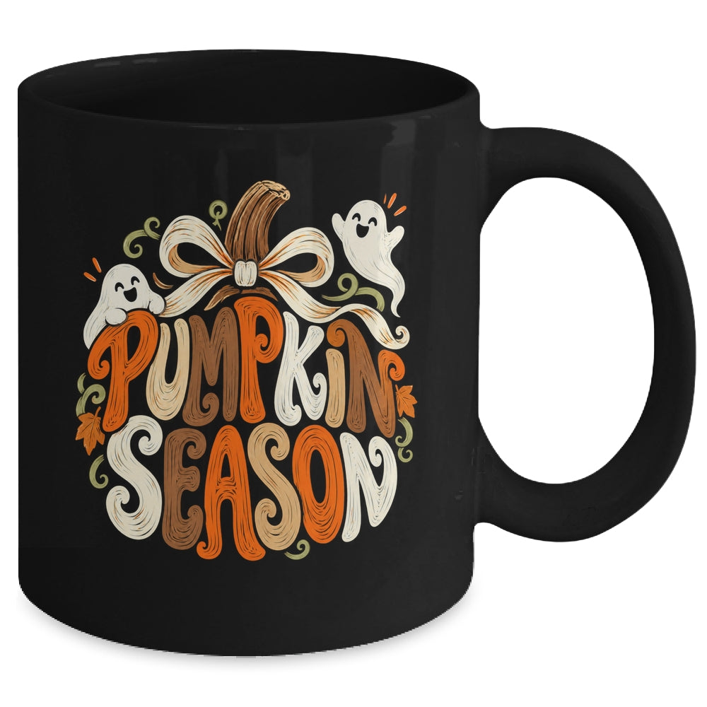 Retro Pumpkin Season Pumpkin Spice Coquette Bow Fall Autumn Mug | teecentury