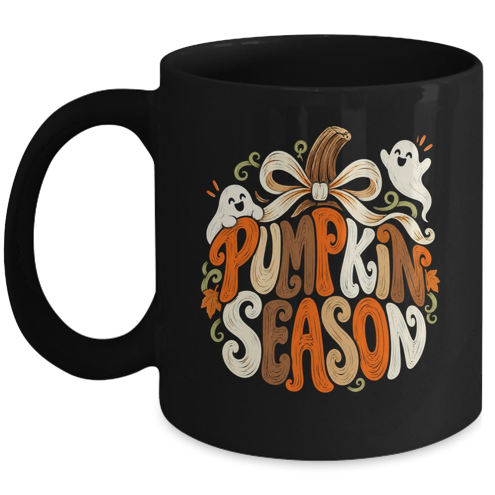 Retro Pumpkin Season Pumpkin Spice Coquette Bow Fall Autumn Mug | teecentury