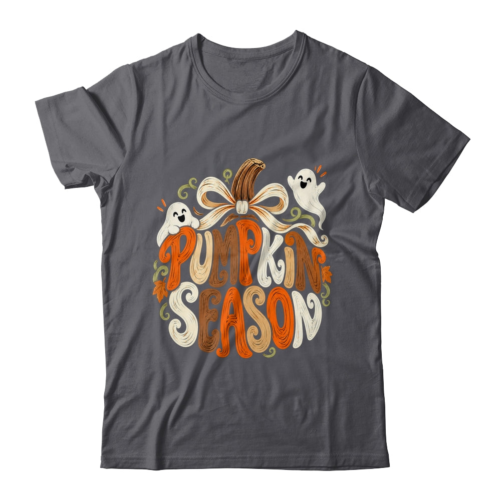 Retro Pumpkin Season Pumpkin Spice Coquette Bow Fall Autumn Shirt & Sweatshirt | teecentury