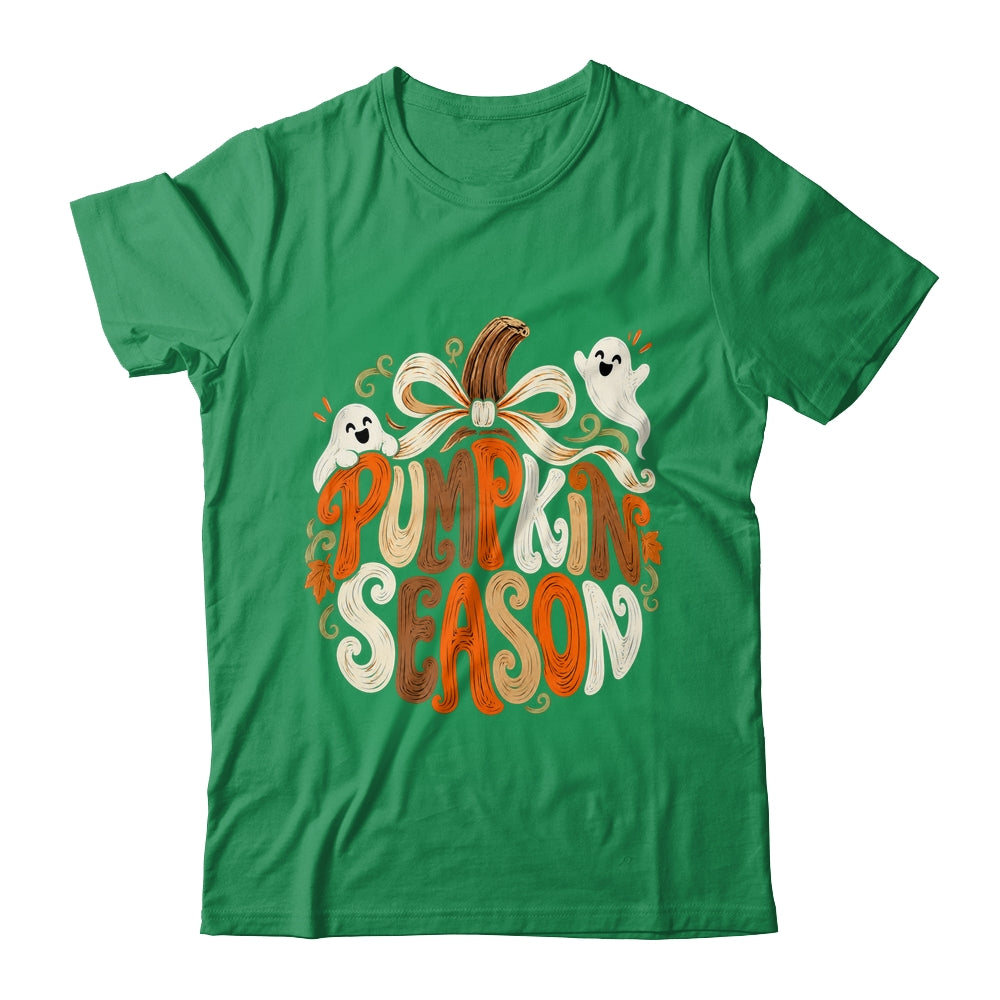 Retro Pumpkin Season Pumpkin Spice Coquette Bow Fall Autumn Shirt & Sweatshirt | teecentury