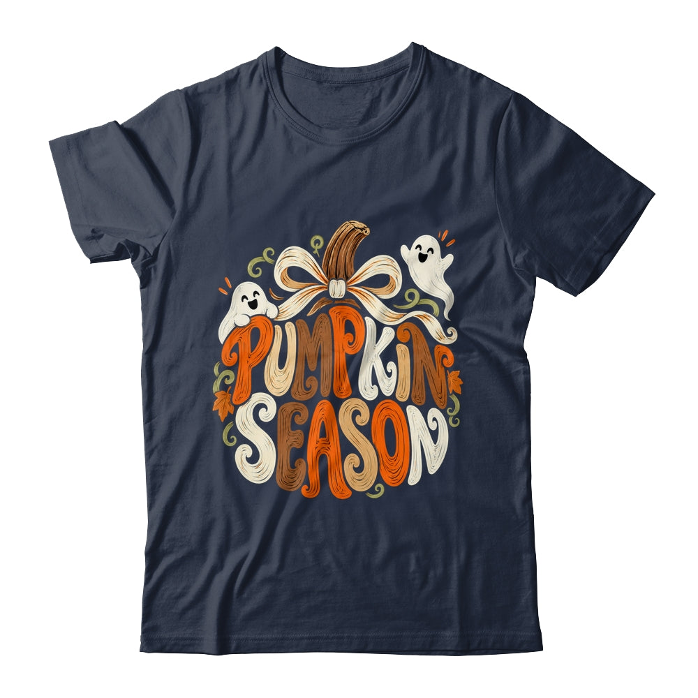 Retro Pumpkin Season Pumpkin Spice Coquette Bow Fall Autumn Shirt & Sweatshirt | teecentury