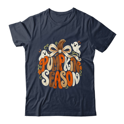 Retro Pumpkin Season Pumpkin Spice Coquette Bow Fall Autumn Shirt & Sweatshirt | teecentury