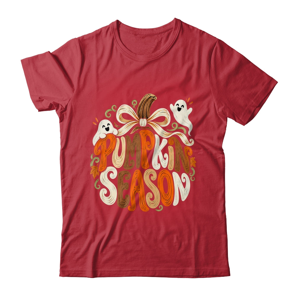 Retro Pumpkin Season Pumpkin Spice Coquette Bow Fall Autumn Shirt & Sweatshirt | teecentury