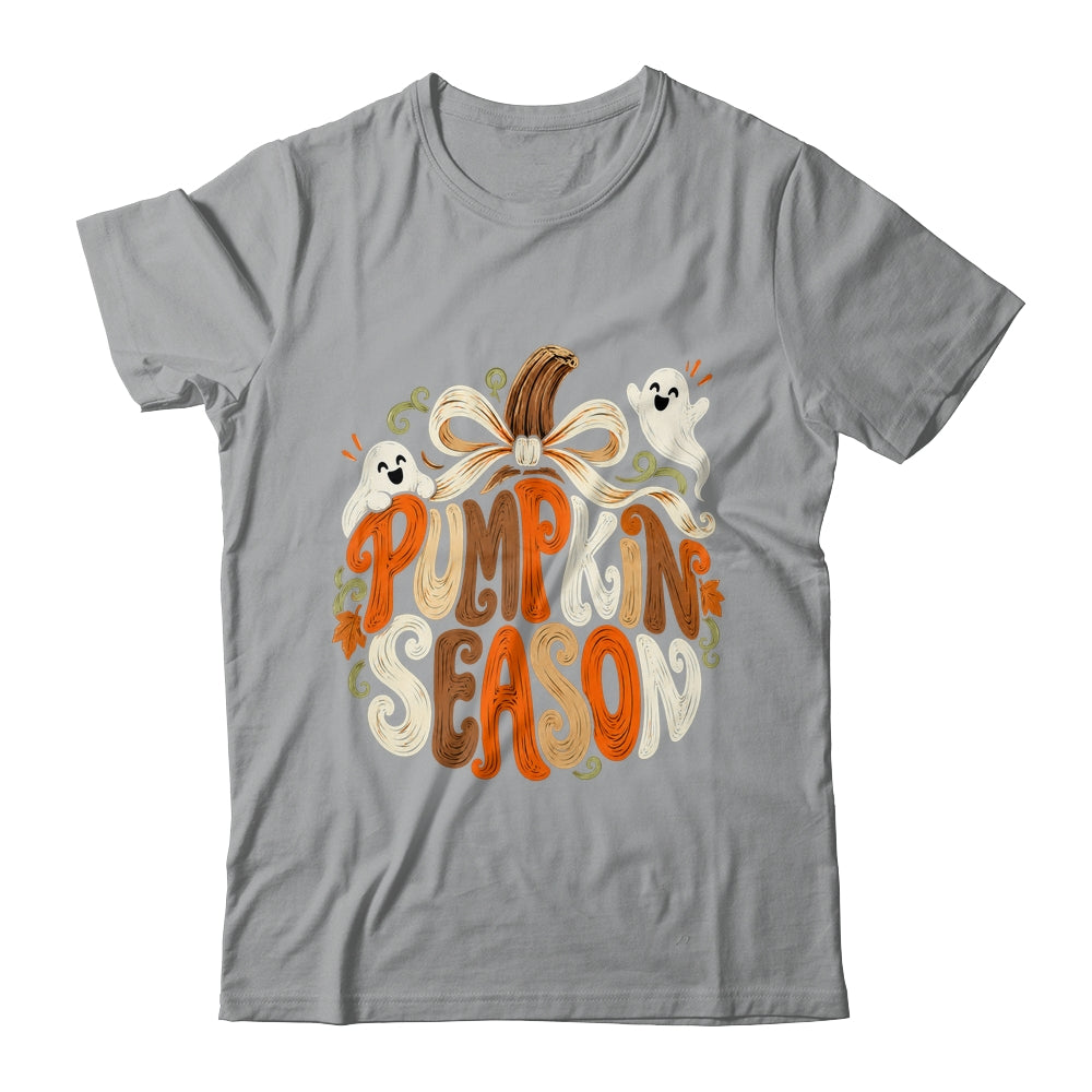 Retro Pumpkin Season Pumpkin Spice Coquette Bow Fall Autumn Shirt & Sweatshirt | teecentury