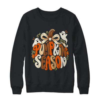 Retro Pumpkin Season Pumpkin Spice Coquette Bow Fall Autumn Shirt & Sweatshirt | teecentury