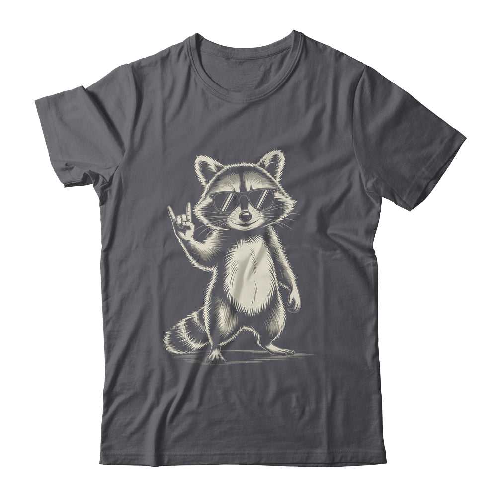 Retro Raccoon Rock Music For Men Women Funny Raccoon Shirt & Tank Top | teecentury