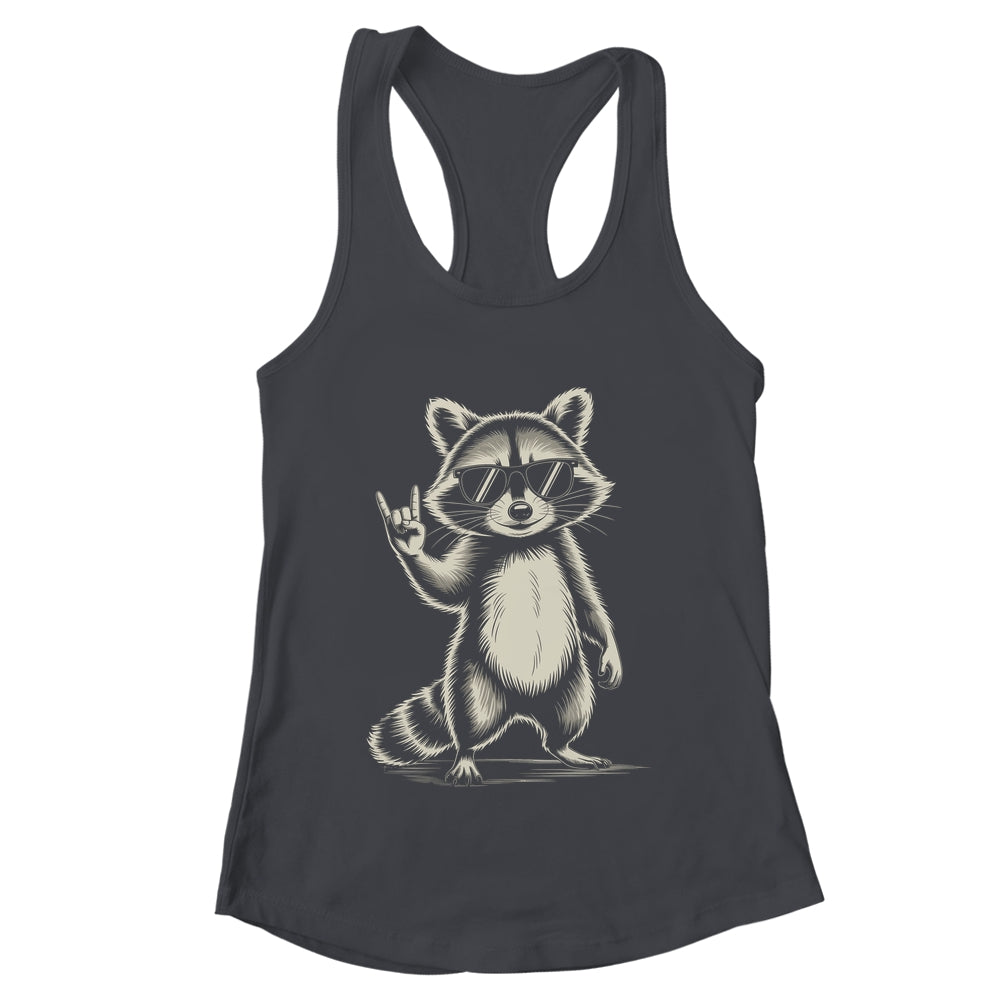 Retro Raccoon Rock Music For Men Women Funny Raccoon Shirt & Tank Top | teecentury