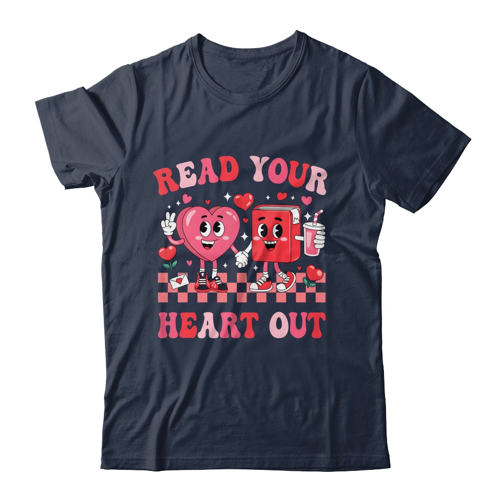 Retro Read Your Heart Out Valentine's Day Teacher Bookish Shirt & Sweatshirt | teecentury