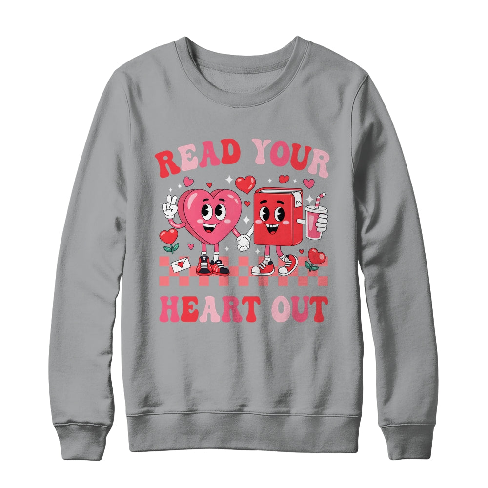 Retro Read Your Heart Out Valentine's Day Teacher Bookish Shirt & Sweatshirt | teecentury