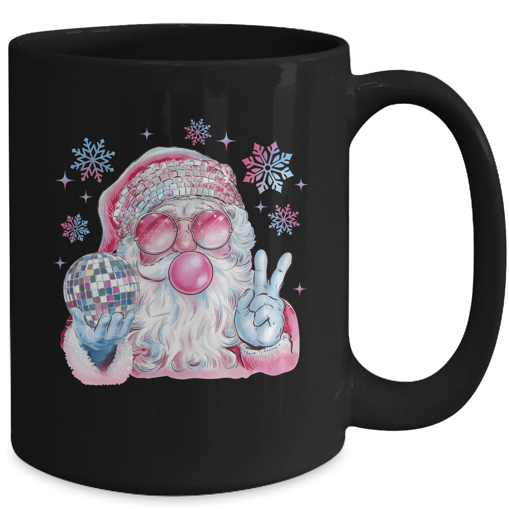 Retro Santa Christmas Blowing Bubble Funny Santa Sunglasses Mug | teecentury