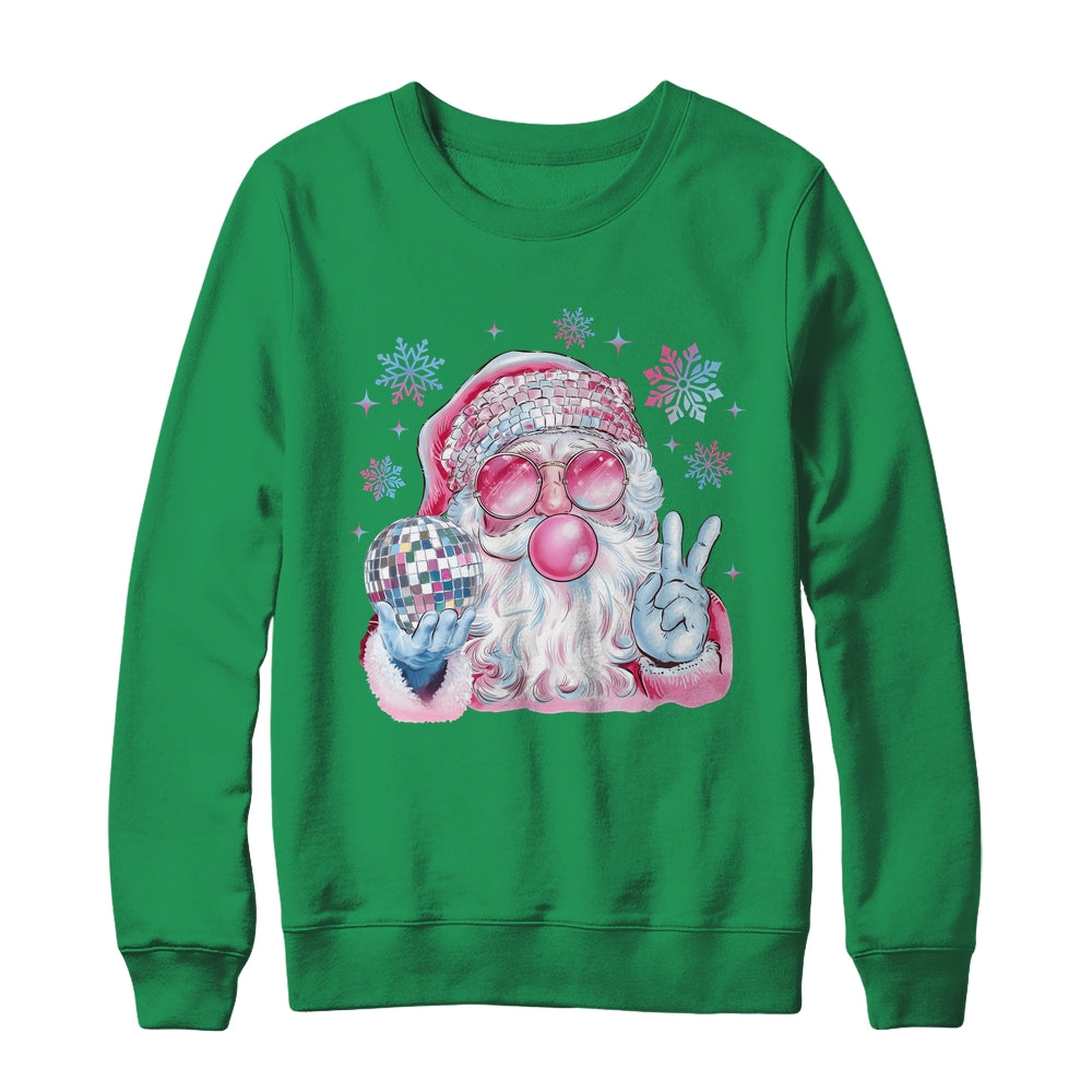 Retro Santa Christmas Blowing Bubble Funny Santa Sunglasses Shirt & Sweatshirt | teecentury