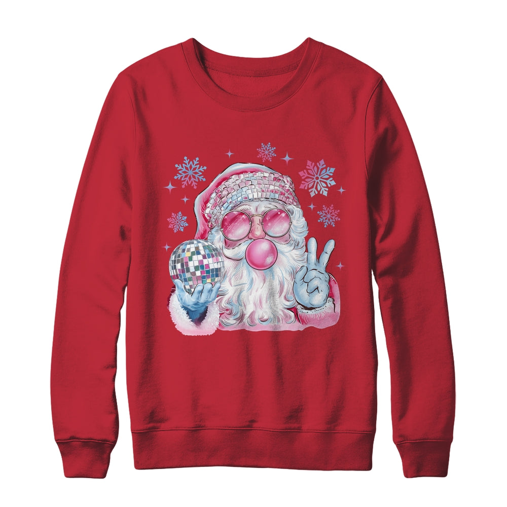 Retro Santa Christmas Blowing Bubble Funny Santa Sunglasses Shirt & Sweatshirt | teecentury
