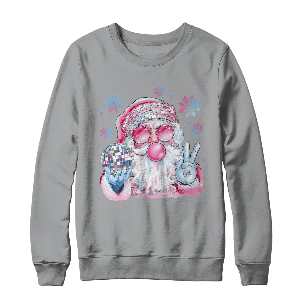 Retro Santa Christmas Blowing Bubble Funny Santa Sunglasses Shirt & Sweatshirt | teecentury