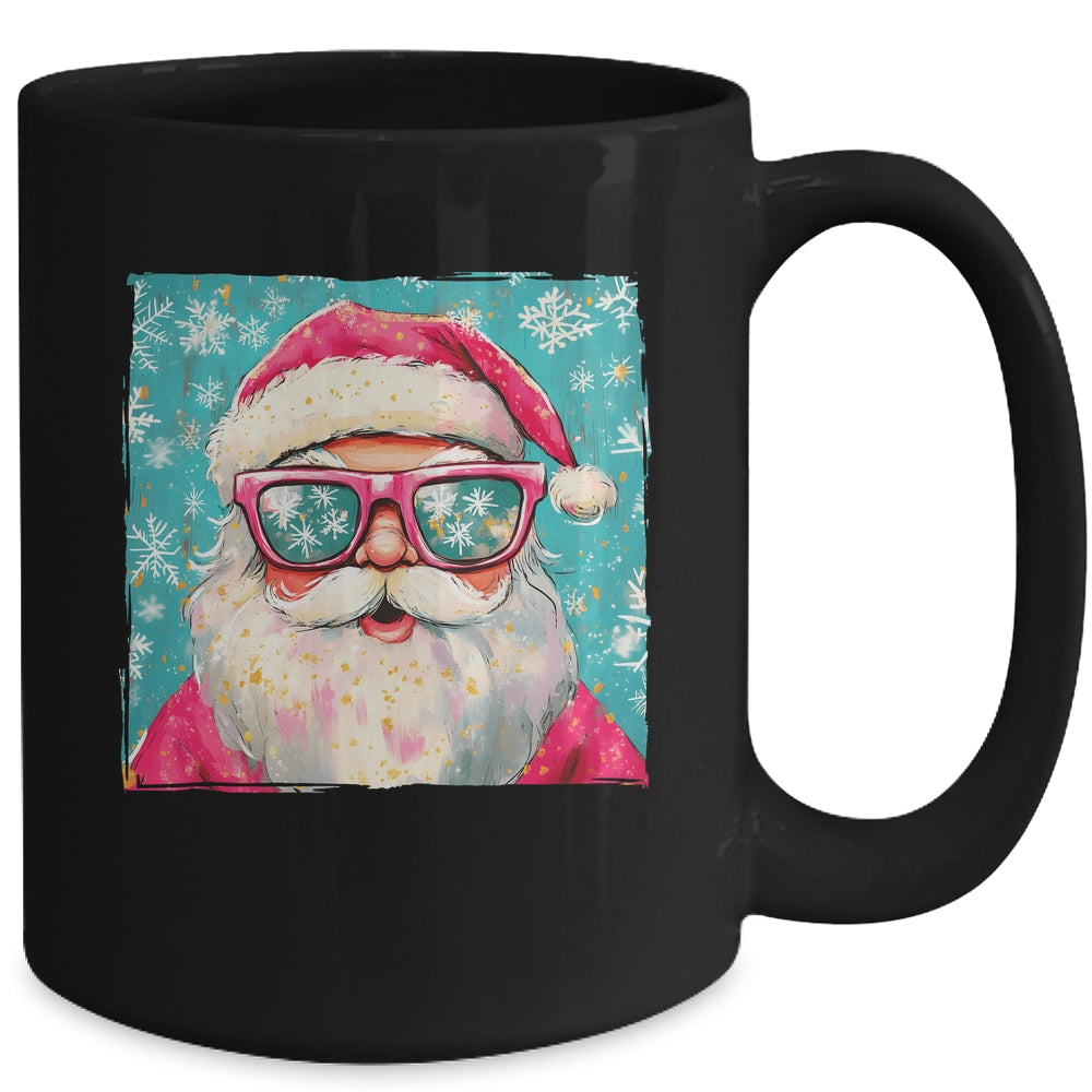 Retro Santa Claus Christmas Funny Sunglasses Xmas Vintage Mug | teecentury