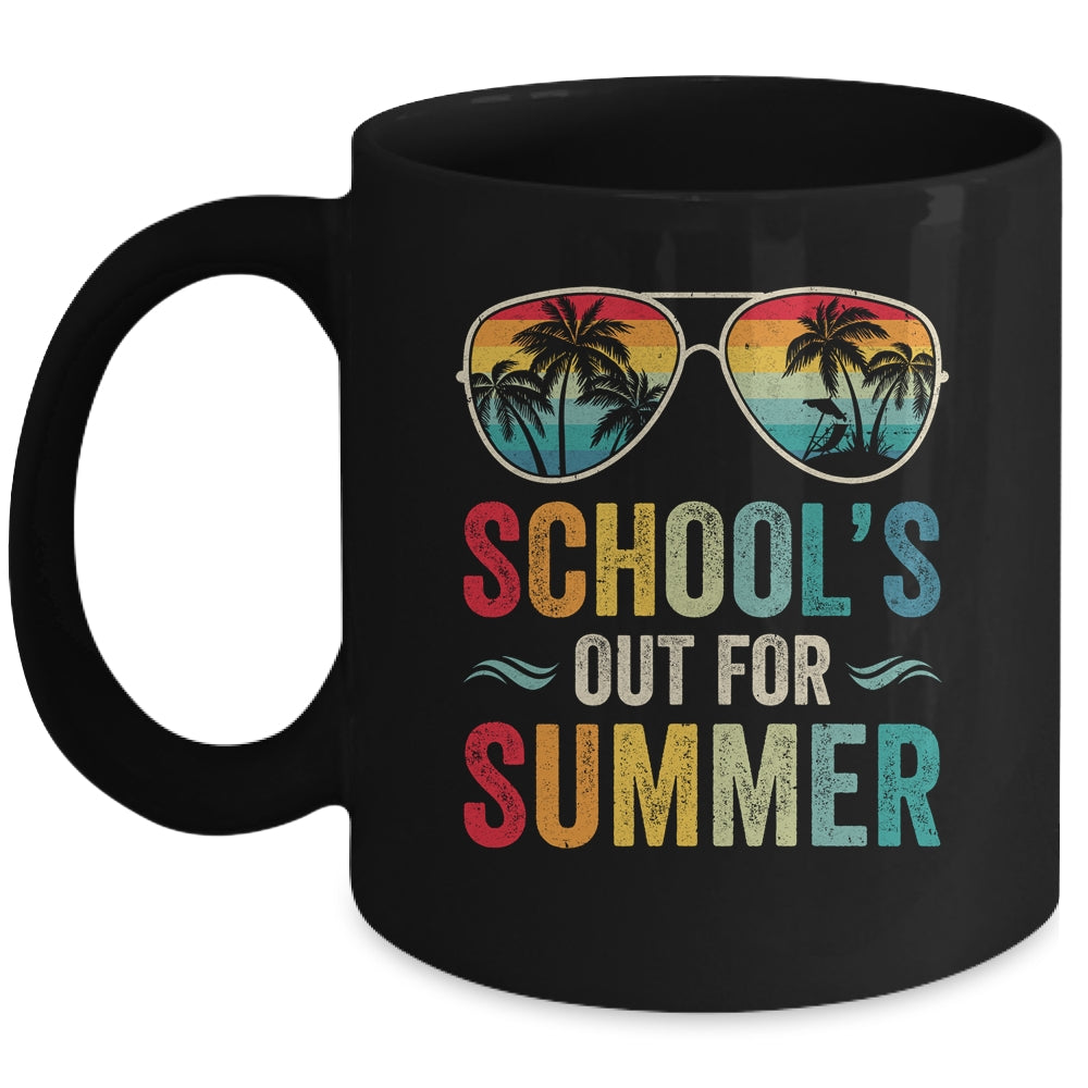 Retro Schools Out For Summer Last Day Of School Teacher Boy Mug | teecentury