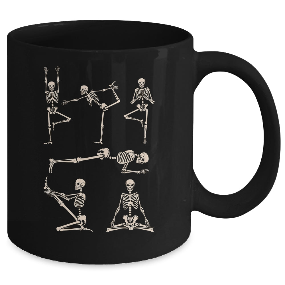 Retro Skeleton Yoga Funny Balance Halloween Costume Mug | teecentury
