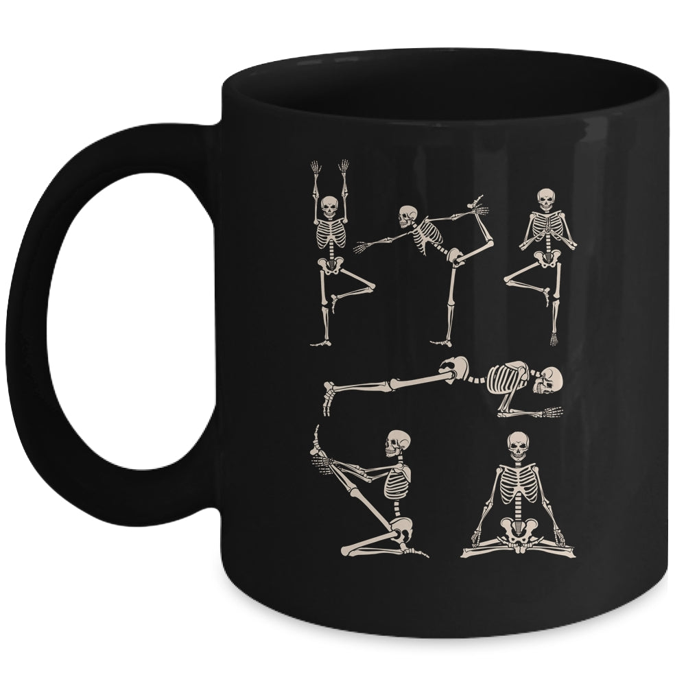 Retro Skeleton Yoga Funny Balance Halloween Costume Mug | teecentury