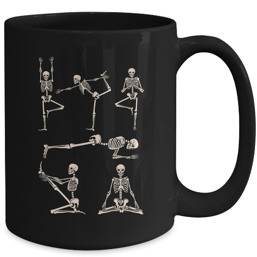 Retro Skeleton Yoga Funny Balance Halloween Costume Mug | teecentury