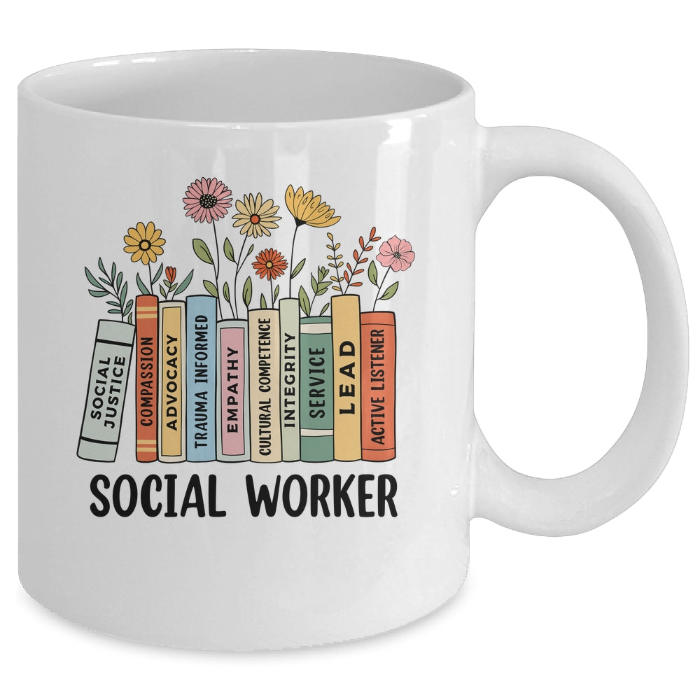 Retro Social Worker Wildflowers Advocate Social Justice Mug | teecentury