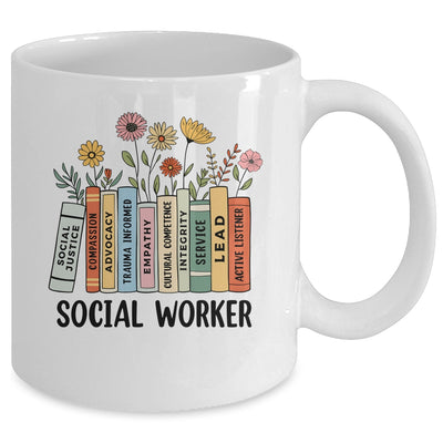 Retro Social Worker Wildflowers Advocate Social Justice Mug | teecentury