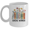 Retro Social Worker Wildflowers Advocate Social Justice Mug | teecentury