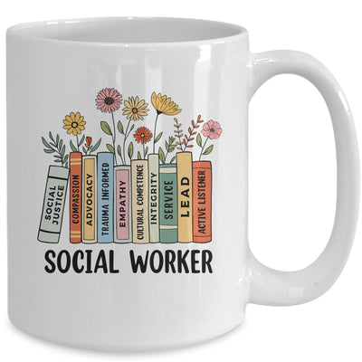 Retro Social Worker Wildflowers Advocate Social Justice Mug | teecentury