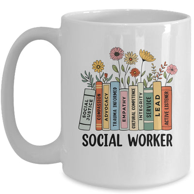 Retro Social Worker Wildflowers Advocate Social Justice Mug | teecentury
