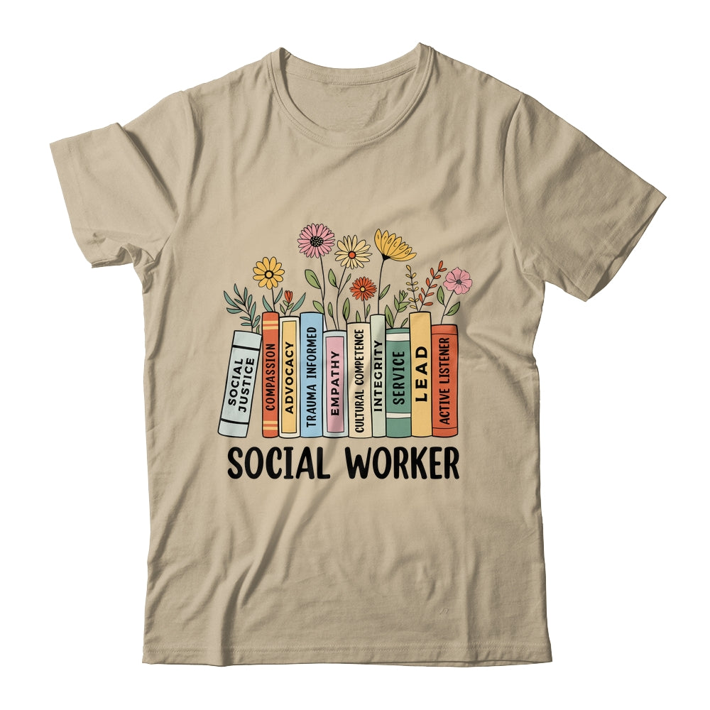 Retro Social Worker Wildflowers Advocate Social Justice Shirt & Hoodie | teecentury