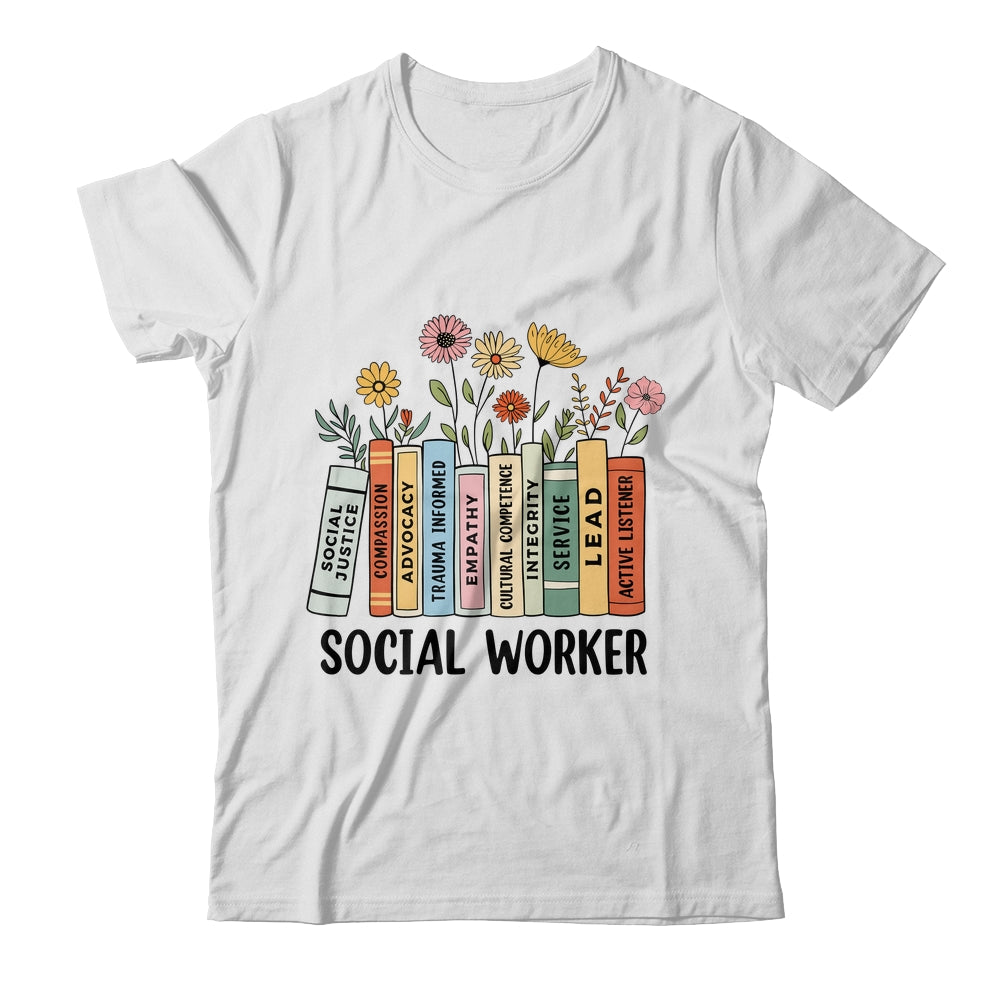 Retro Social Worker Wildflowers Advocate Social Justice Shirt & Hoodie | teecentury