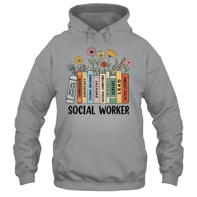 Retro Social Worker Wildflowers Advocate Social Justice Shirt & Hoodie | teecentury
