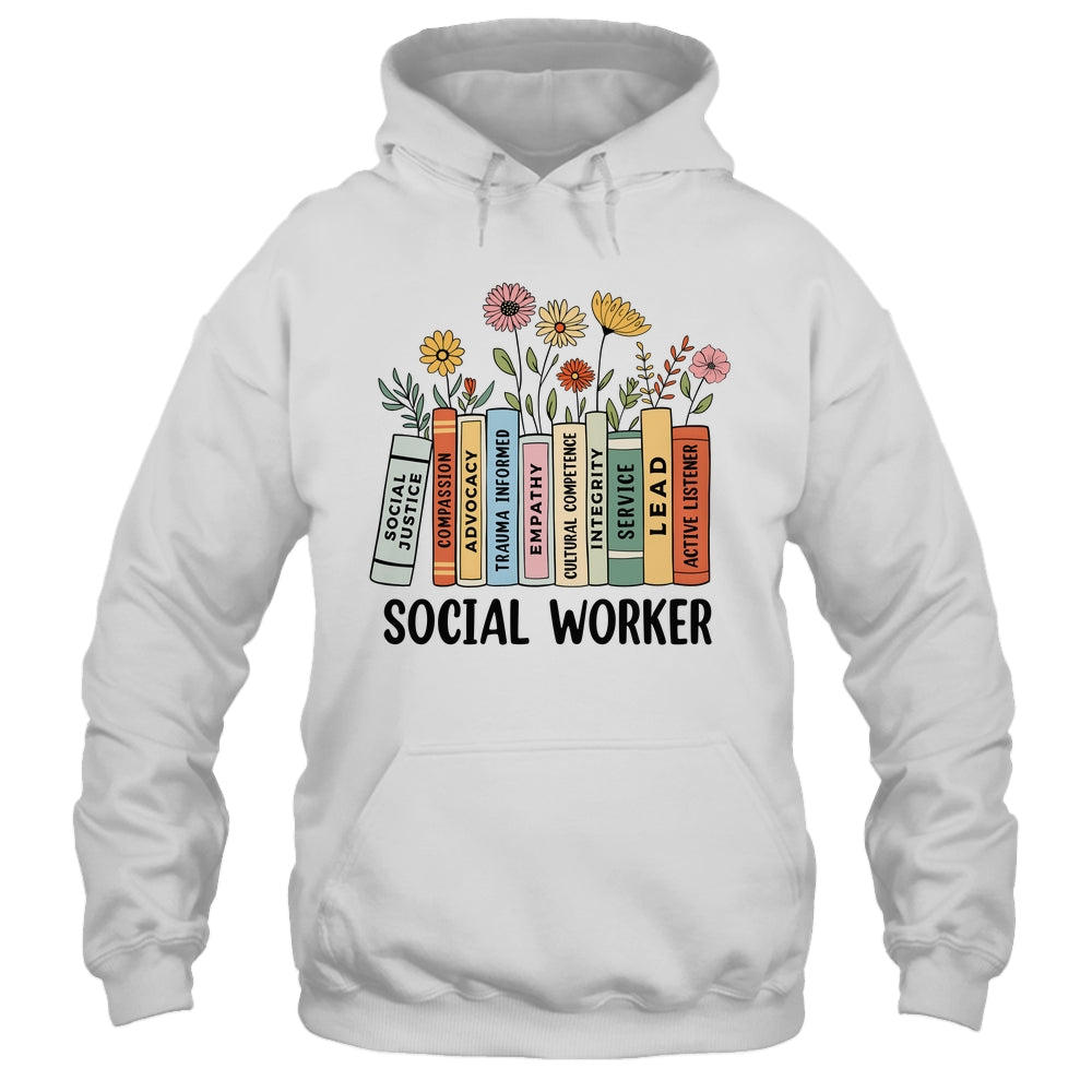 Retro Social Worker Wildflowers Advocate Social Justice Shirt & Hoodie | teecentury