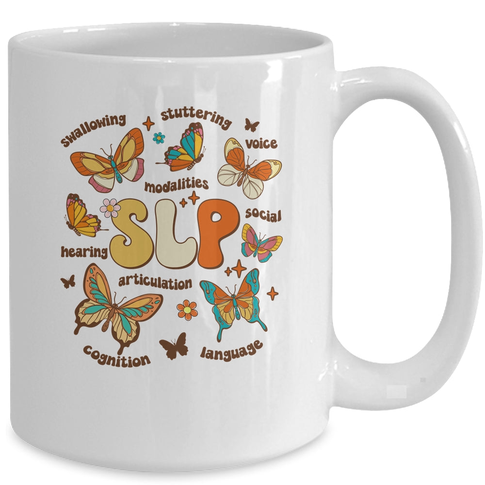 Retro Speech Therapy Butterfly Speech Language Pathologist Mug | teecentury