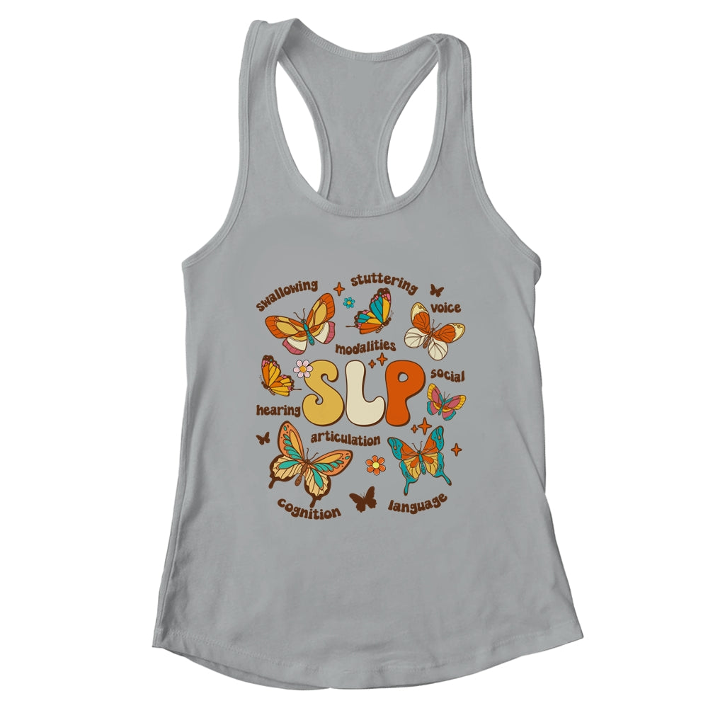 Retro Speech Therapy Butterfly Speech Language Pathologist Shirt & Tank Top | teecentury