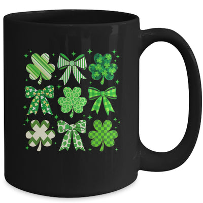 Retro St.Patricks Day Lucky Shamrock Coquette Bow Girl Women Mug | teecentury
