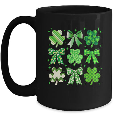 Retro St.Patricks Day Lucky Shamrock Coquette Bow Girl Women Mug | teecentury