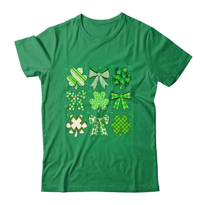 Retro St.Patricks Day Lucky Shamrock Coquette Bow Girl Women Shirt & Hoodie | teecentury