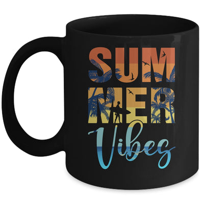 Retro Summer Vibes Beach Surfing Surfboard Surfer Men Women Mug | teecentury