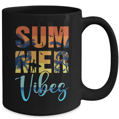 Retro Summer Vibes Beach Surfing Surfboard Surfer Men Women Mug | teecentury