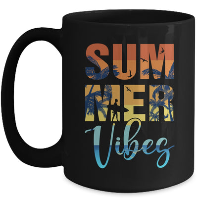 Retro Summer Vibes Beach Surfing Surfboard Surfer Men Women Mug | teecentury